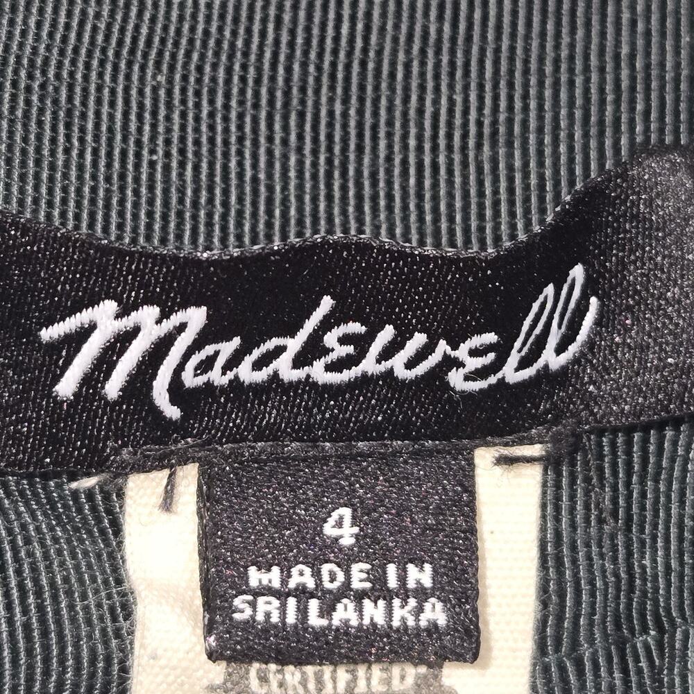 Madewell Size 4 Wool Blend Green Tartan Plaid Button Up Mini Skirt Dark Acadamia - Picture 2 of 11